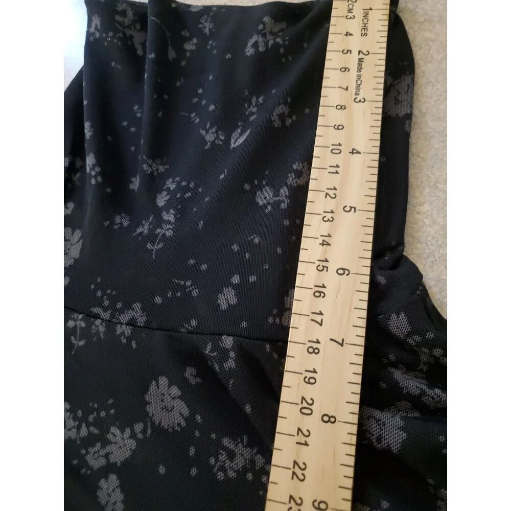 Sanctuary Mesh Turtle Neck Top Lined Dark Romantic Whimsigoth Slimming Sz. M